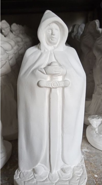 Exu Guardiao 23cm Gesso Cru