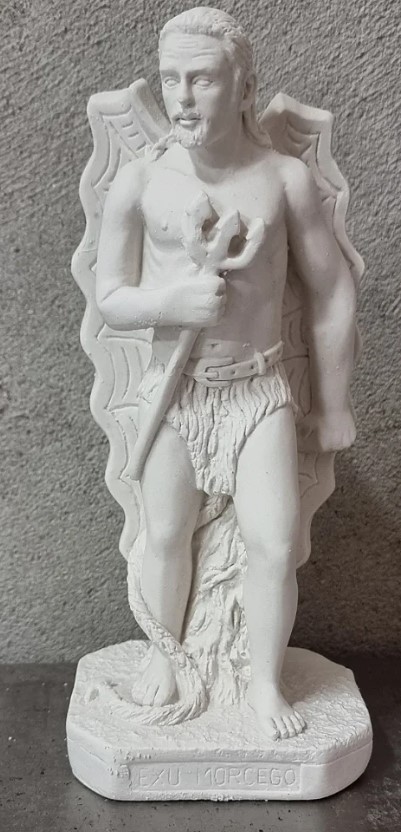 Exu Morcego 23cm Gesso Cru