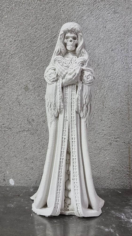 Rosa Caveira 25cm Gesso Cru