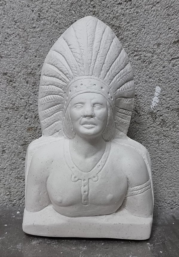 Busto Pena Branca 16x10cm Gesso Cru