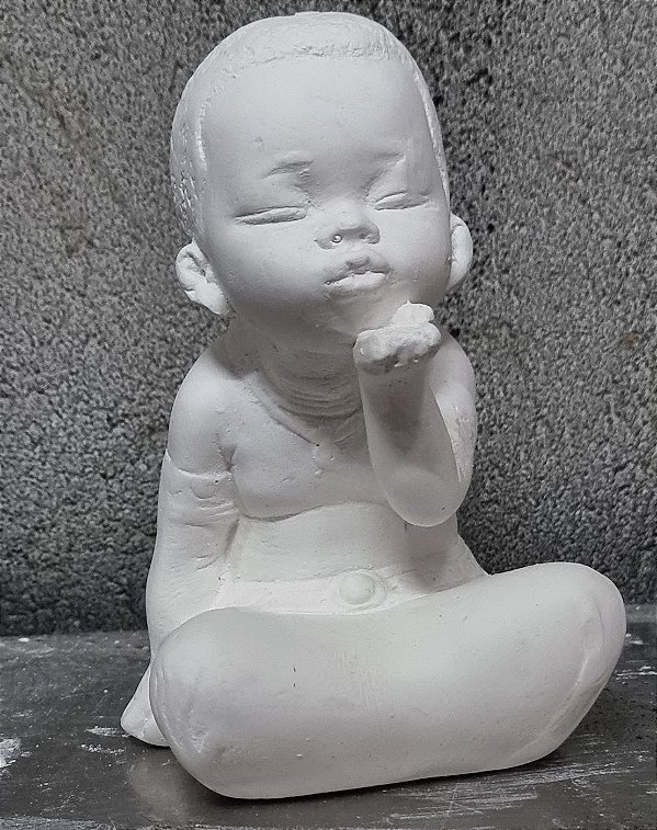 Ere Africano 17cm Gesso Cru