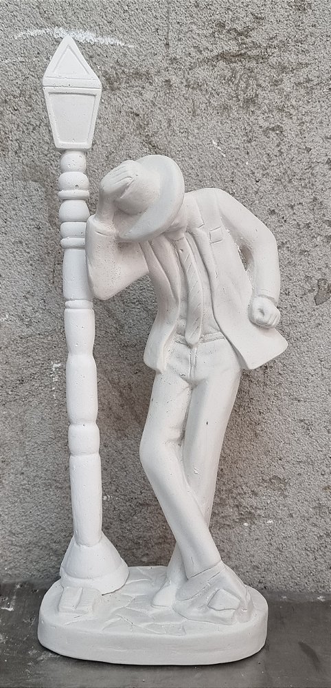 Zé Pilintra no Poste 30cm Gesso Cru