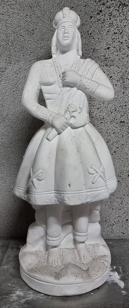 Orixa Xango Candomble 30cm Gesso Cru