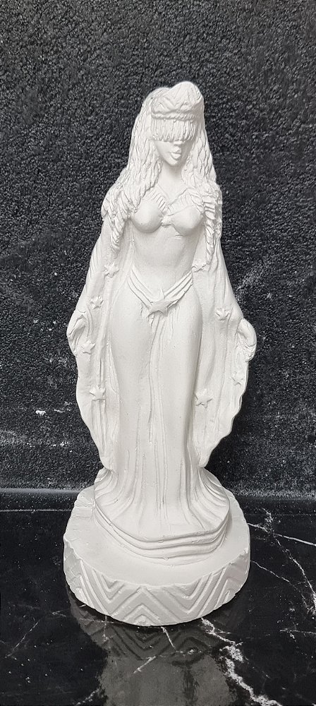 Orixa Iemanja Africana 25cm Gesso Cru