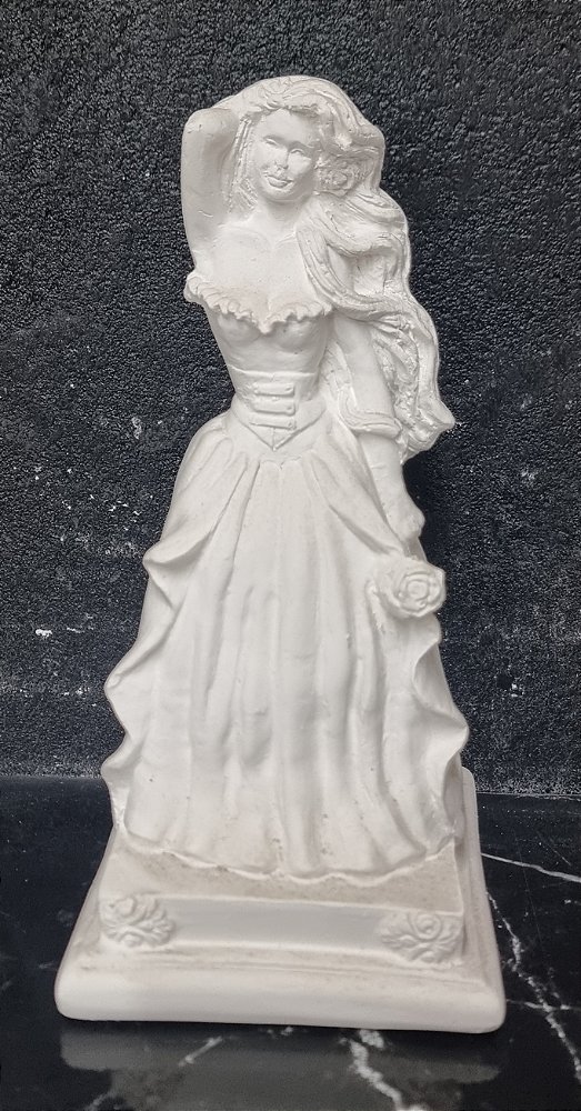 Pombagira Base Quadrada 23cm Gesso Cru