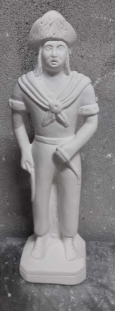 Boiadeiro Zé do Laço 28cm Gesso Cru