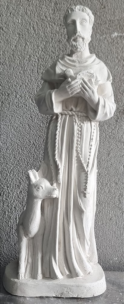 São Francisco de Assis 40cm Gesso Cru