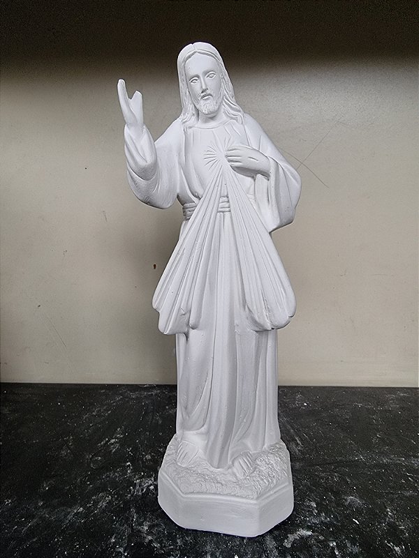 Jesus Misericordioso 30cm Gesso Cru