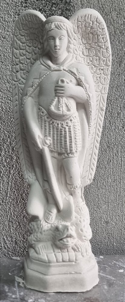 São Miguel Arcanjo 21cm Gesso Cru