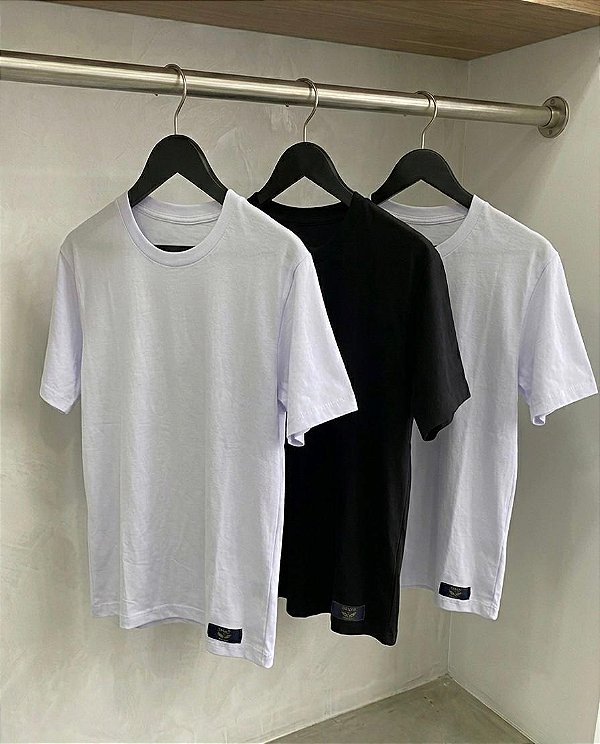 Kit 3 Camisetas Masculina 100% Algodão