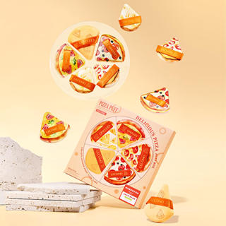 Kit 5 Esponjas Pizza Marshmallow Puff - Pele Perfeita