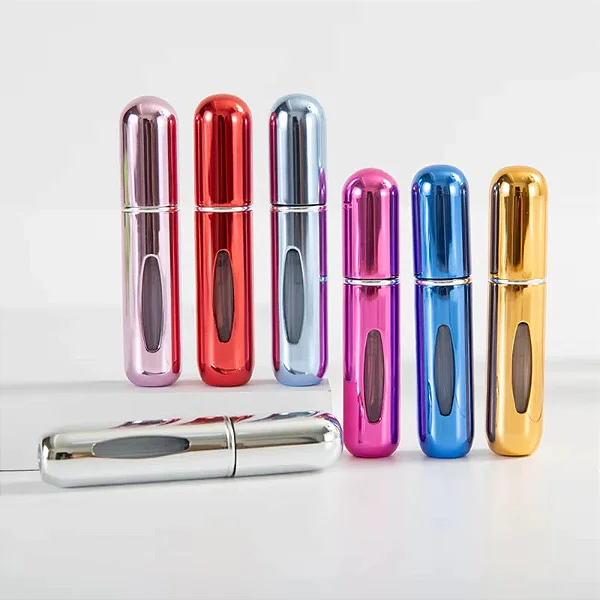 1000 Frascos de Perfume Recarregáveis 5ml – Borrifadores de Alumínio Portáteis - Cores Sortidas