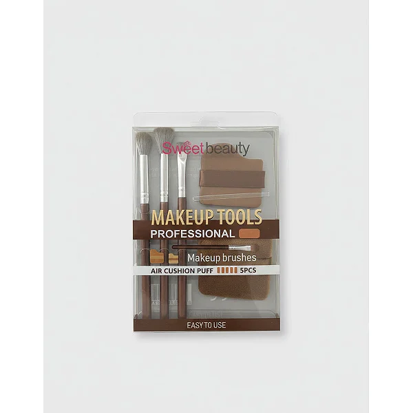 Kit 5 Pincéis de Maquiagem Sweet Beauty – Air Cushion Puff Profissional - Cores Sortidas