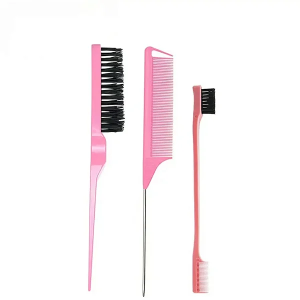 Kit 3 Pentes De Cabelo Profissional P/ Penteados Escova - Cores Sortidas