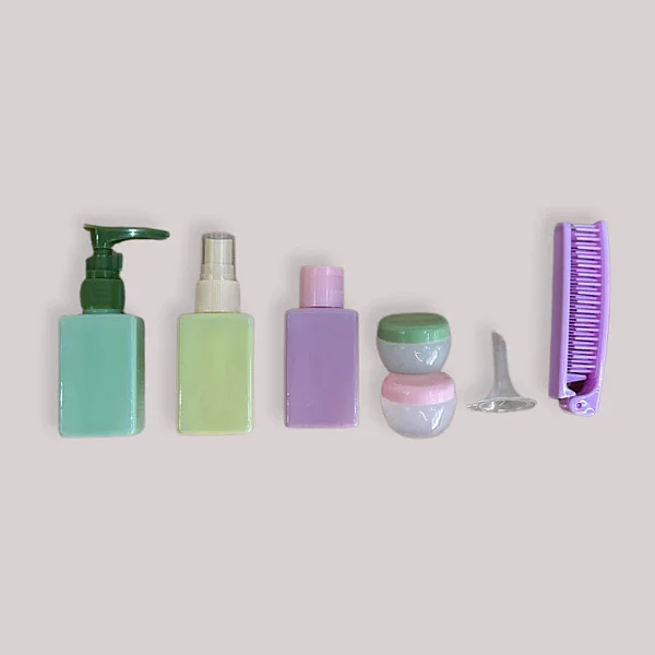 Kits Viagem Organizador Gatinho Frascos Dispenser Kawaii - Cores Sortidas