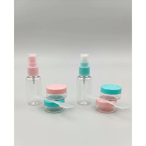 Kit de 3 Frascos para Viagem Ideal para Cosméticos - Cores Sortidas