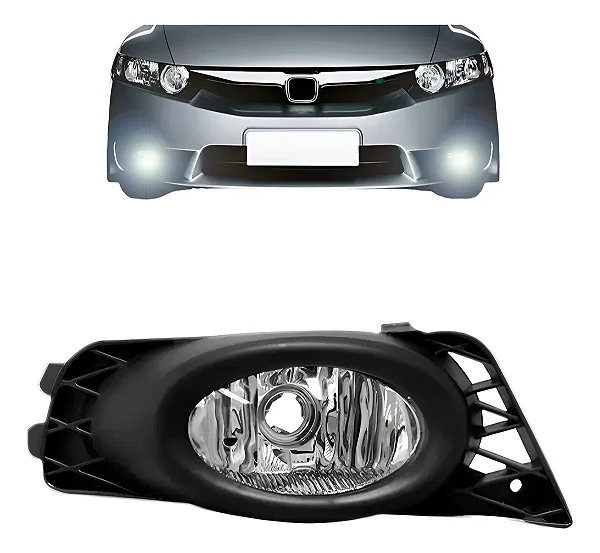 Farol Milha Auxiliar Honda Civic 2009 2010 2011 Com Moldura
