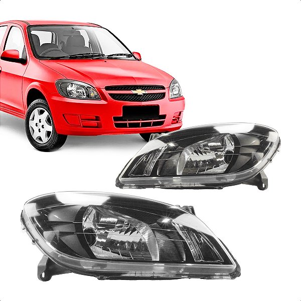 Farol Chevrolet Celta 2007 Á 2015 Mascara Negra