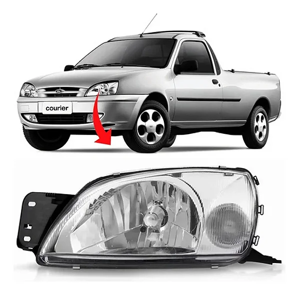 Farol Ford Courrier Cristal 00 Á 2012 - Fiesta 2000 A 2002