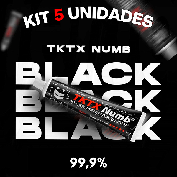 KIT 5 POMADAS BLACK NUMB 99,9%