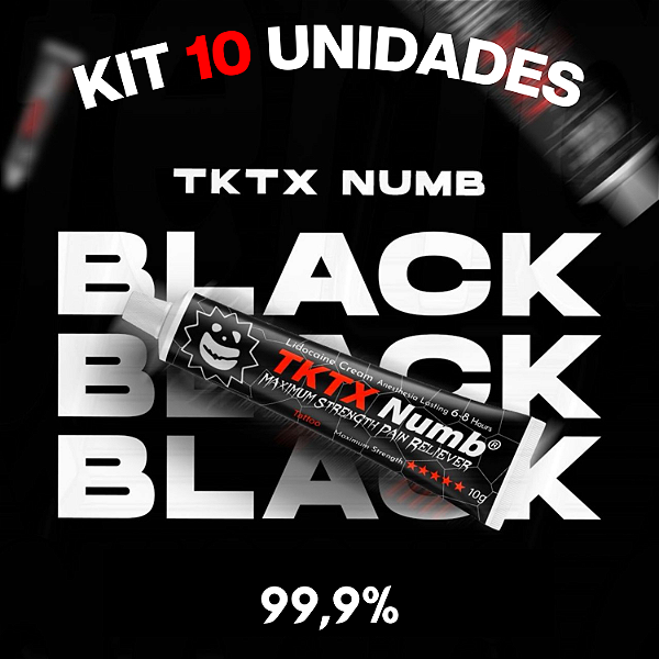 KIT 10 POMADAS BLACK NUMB 99,9%