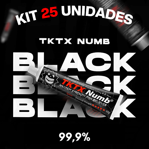 KIT 25 POMADAS BLACK NUMB 99,9%