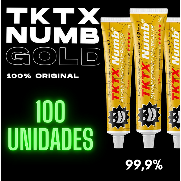 KIT 100 POMADAS GOLD NUMB 99,9%