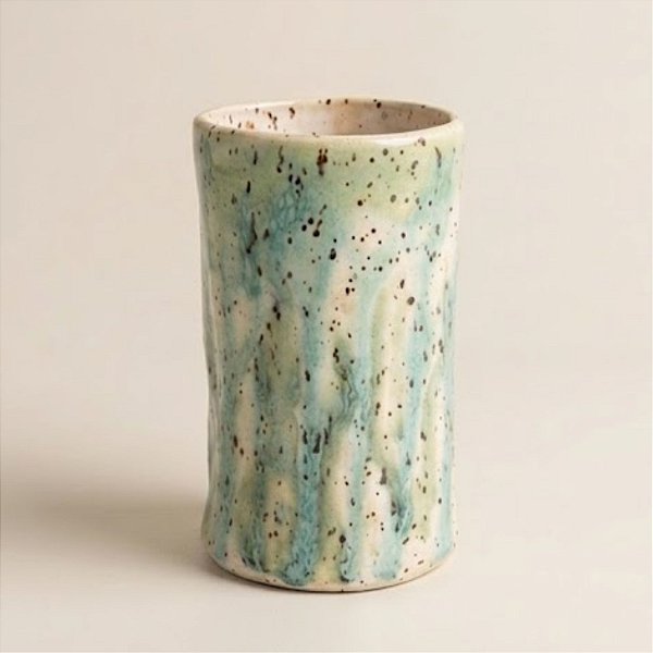 Cilindro Correnteza em Cerâmica Autoral Turquesa Maragogi | COMTORNO