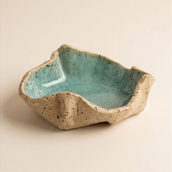 Escultura Utilitária Jangada em Cerâmica Autoral Turquesa Maragogi | COMTORNO