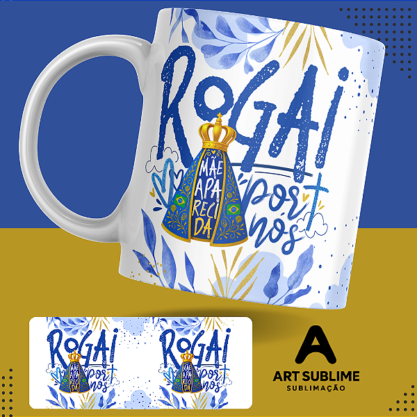 CANECA DE PORCELANA 325ML "ROGAI POR NÓS"