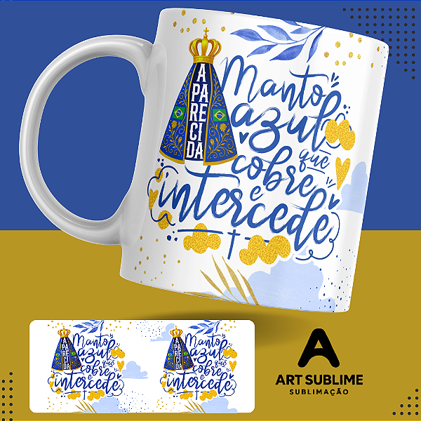 CANECA DE PORCELANA 325ML "MANTO AZUL"
