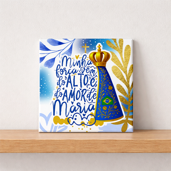 AZULEJO "MINHA FORÇA VEM DO ALTO"