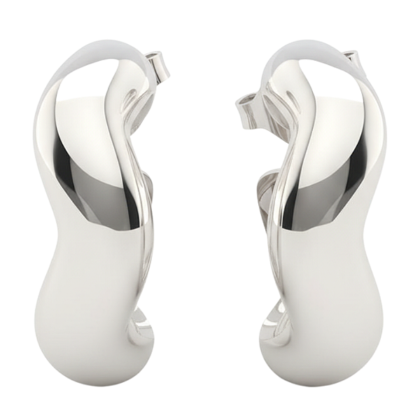 Brinco Orgânico Prata 925 Feminino Design Moderno