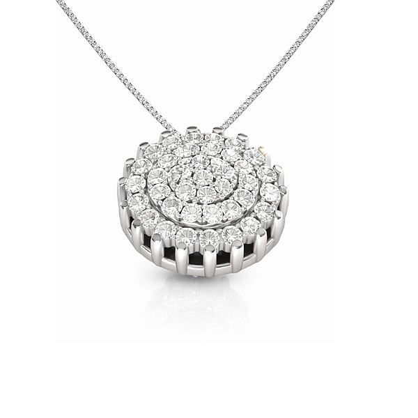 Pingente Redondo Cravejado Prata 925 com Zircônias Feminino