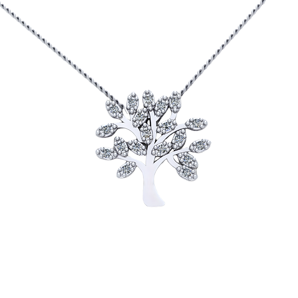 Pingente Árvore da Vida Prata 925 com Zircônias Cravejadas