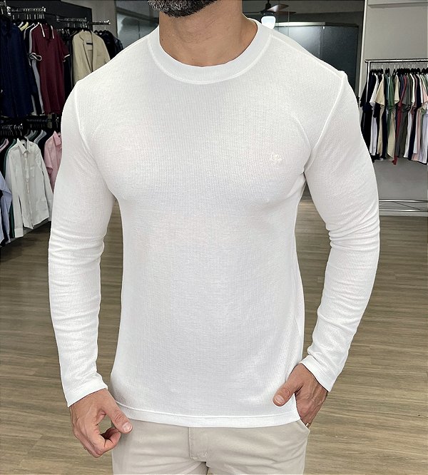 Camiseta Manga Longa Tricot Off-White - Moda Masculina