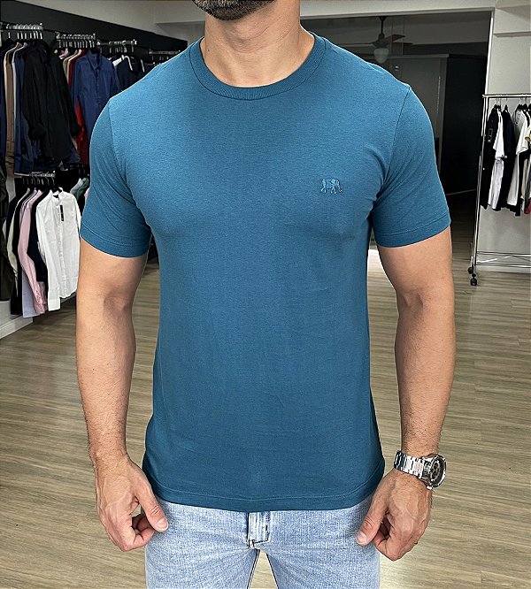 Camiseta Basic M.artt Azul Petróleo - Moda Masculina