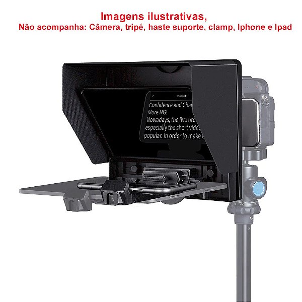 Teleprompter TP10 FEELWORLD - Para DSLR, Smartphone  e Mini Tablet