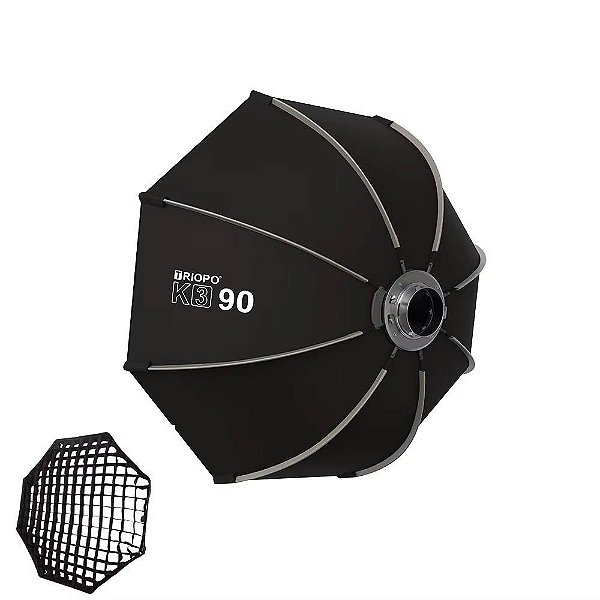 Softbox Triopo K3 90cm Bowens com Grid e Difusores