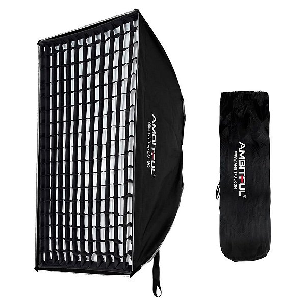 Softbox 60x90cm com Colmeia encaixe Bowens - Facíl Montagem