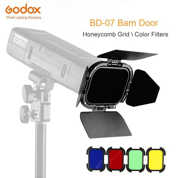 Kit Godox BD-07 - Barndoors Colmeia Filtros de Cor