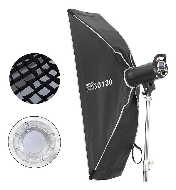 Softbox Triopo K3 30x120 Bowens com Grid