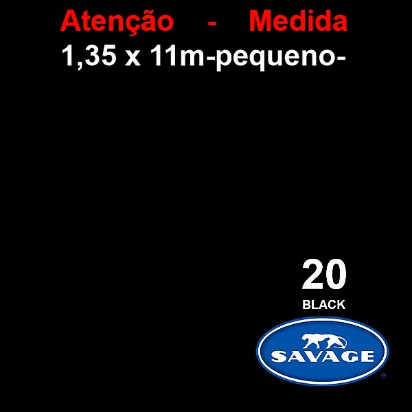 Fundo Pequeno Papel Preto Black 20 - 1,35x11m - Savage