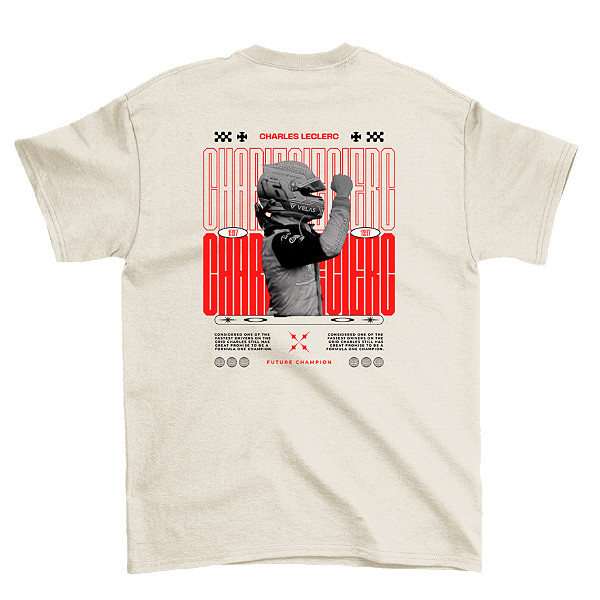 Camiseta Pilotwear Charles Leclerc Off White