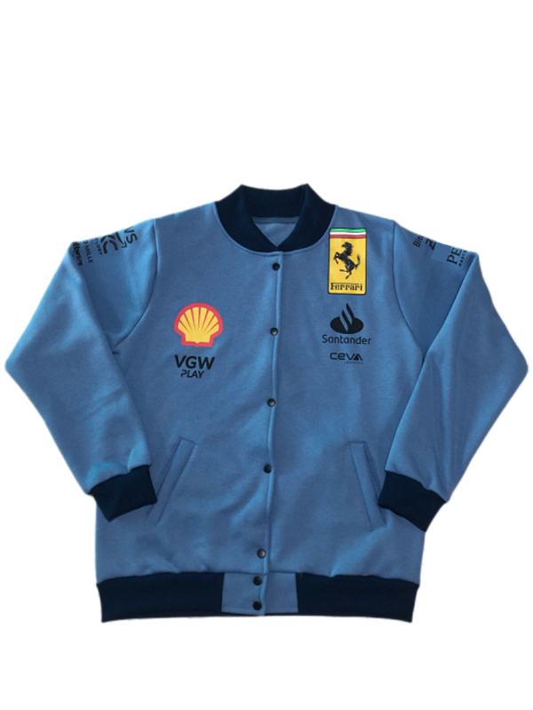 Moletom Varsity Ferrari Azul (unissex)