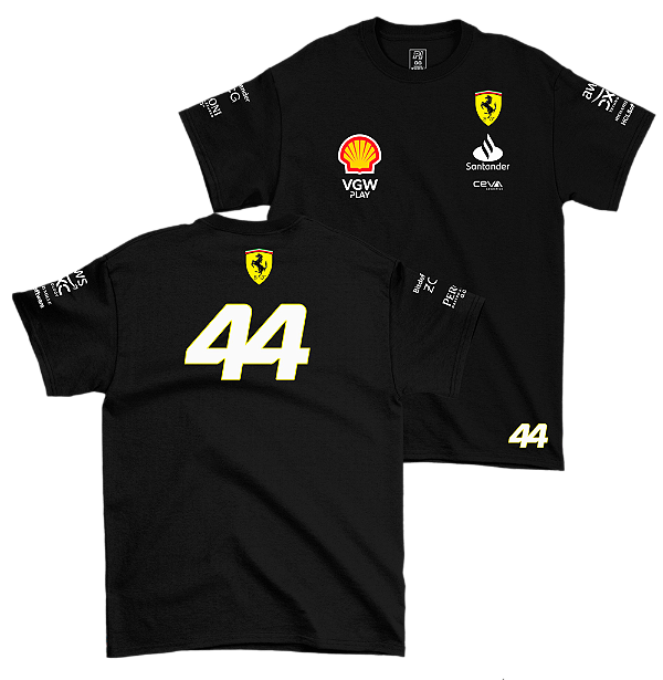 Camiseta Ferrari Lewis Hamilton Preta