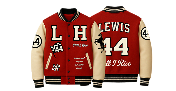 Moletom Varsity Lewis Hamilton Vermelho/Off White (unissex)