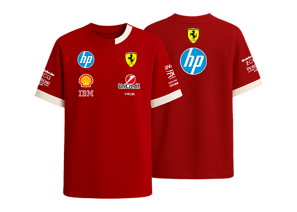 Camiseta Ferrari  Vermelho/Branco
