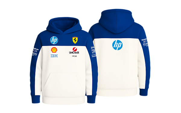 Moletom Ferrari Branco/Azul