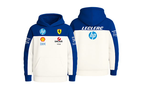 Moletom Ferrari Charles Leclerc Branco/Azul